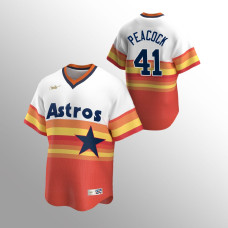 Men's Houston Astros #41 Brad Peacock White Orange Home Cooperstown Collection Jersey