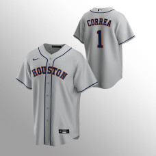 Men's Houston Astros Carlos Correa #1 Gray Replica Road Jersey