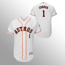 Men's Houston Astros #1 White Carlos Correa MLB 150th Anniversary Patch Flex Base Majestic Home Jersey