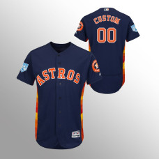 Men's Houston Astros #00 Navy Custom 2019 Spring Training Flex Base Majestic Jersey