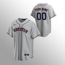 Men's Houston Astros Custom #00 Gray Replica Road Jersey