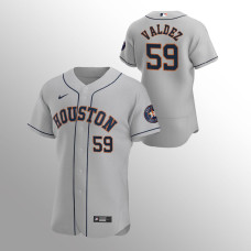 Houston Astros Framber Valdez Gray Authentic Road Jersey