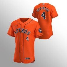 Men's Houston Astros George Springer Authentic Orange 2020 Alternate Jersey