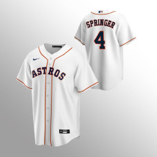 Men's Houston Astros George Springer #4 White Replica Home Jersey