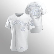 Men's Houston Astros #42 Jackie Robinson White Retired Number Award Collection Jersey