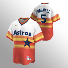 Men's Houston Astros #5 Jeff Bagwell White Orange Home Cooperstown Collection Jersey