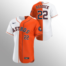 Men's Houston Astros Josh Reddick #22 Orange 2020 Authentic Split Jersey