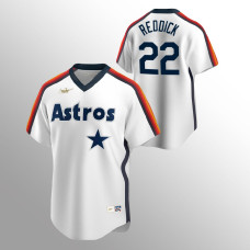 Men's Houston Astros #22 Josh Reddick White Home Cooperstown Collection Jersey