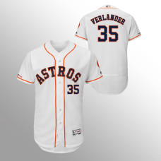 Men's Houston Astros #35 White Justin Verlander MLB 150th Anniversary Patch Flex Base Majestic Home Jersey