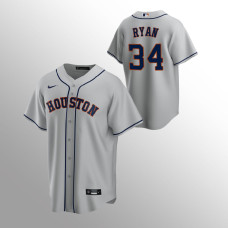 Men's Houston Astros Nolan Ryan #34 Gray Replica Road Jersey