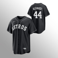 Yordan Alvarez Houston Astros Black White 2021 All Black Fashion Replica Jersey