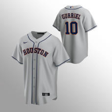 Men's Houston Astros Yuli Gurriel #10 Gray Replica Road Jersey