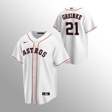 Men's Houston Astros Zack Greinke #21 White Replica Home Jersey