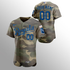 Men's Kansas City Royals Custom #00 Camo 2021 Armed Forces Day Authentic Jersey