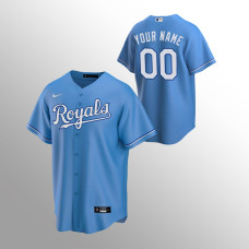 Men's Kansas City Royals Custom #00 Light Blue Replica Alternate Jersey