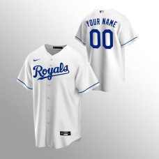 Men's Kansas City Royals Custom #00 White Replica Home Jersey