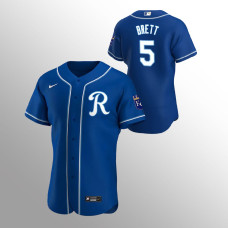 Men's Kansas City Royals George Brett Authentic Royal 2020 Alternate Team Logo Jersey