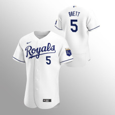 Men's Kansas City Royals George Brett Authentic White 2020 Home Jersey