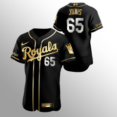 Men's Kansas City Royals Jakob Junis Golden Edition Black Authentic Jersey