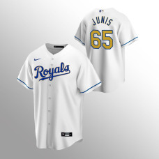 Men's Kansas City Royals Jakob Junis Replica White Cool Base Home Jersey