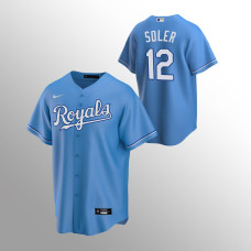 Men's Kansas City Royals Jorge Soler #12 Light Blue Replica Alternate Jersey