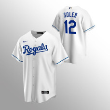 Men's Kansas City Royals Jorge Soler #12 White Replica Home Jersey