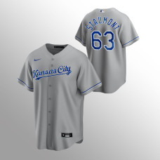 Men's Kansas City Royals Josh Staumont Replica Gray Cool Base Road Jersey