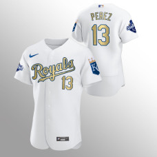 Kansas City Royals Salvador Perez White 2015 World Series Champions Jersey