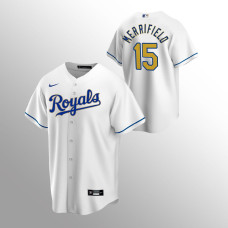 Men's Kansas City Royals Whit Merrifield Replica White Cool Base Home Jersey