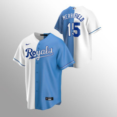 Whit Merrifield Kansas City Royals White Light Blue Split Replica Jersey