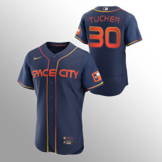 Houston Astros Kyle Tucker Navy #30 2022 City Connect Authentic Jersey