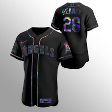 Andrew Heaney Los Angeles Angels Black Authentic Holographic Golden Edition Jersey