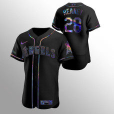 Andrew Heaney Los Angeles Angels Black Authentic Iridescent Holographic Jersey