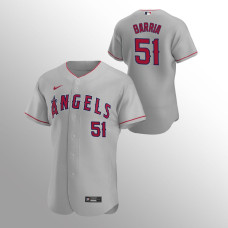 Los Angeles Angels Jaime Barria Gray Authentic Road Jersey