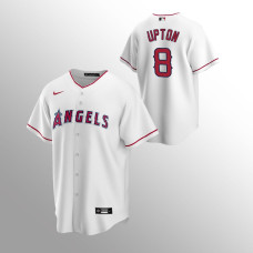 Men's Los Angeles Angels Justin Upton #8 White Replica Home Jersey