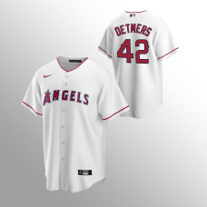 Men's Los Angeles Angels #42 Reid Detmers 2020 MLB Draft White Home Replica Jersey