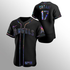 Shohei Ohtani Los Angeles Angels Black Authentic Holographic Golden Edition Jersey