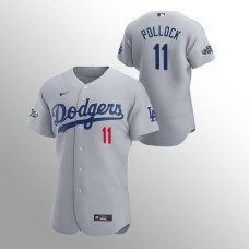 Men's Los Angeles Dodgers A.J. Pollock Authentic Gray 2020 Alternate Patch Jersey
