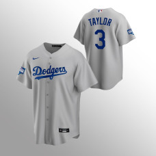 Men's Los Angeles Dodgers Chris Taylor 2020 World Series Champions Gray Replica Alternate Jersey