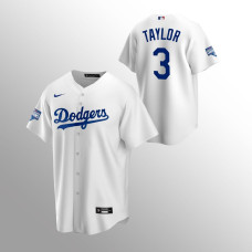Men's Los Angeles Dodgers Chris Taylor 2020 World Series Champions White Replica Home Jersey