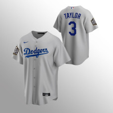 Men's Los Angeles Dodgers Chris Taylor 2020 World Series Gray Replica Alternate Jersey