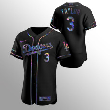 Chris Taylor Los Angeles Dodgers Black Authentic Iridescent Holographic Jersey