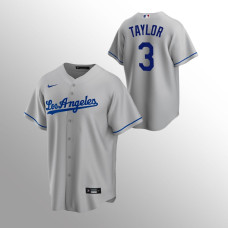 Men's Los Angeles Dodgers Chris Taylor #3 Gray Replica Road Jersey