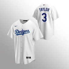 Men's Los Angeles Dodgers Chris Taylor #3 White Replica Home Jersey