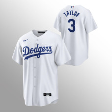 Men's Los Angeles Dodgers Chris Taylor #3 White Replica Home Player Jersey