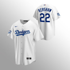 Men's Los Angeles Dodgers Clayton Kershaw 2020 World Series Champions White Replica Home Jersey