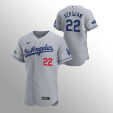 Men's Los Angeles Dodgers Clayton Kershaw Authentic Gray 2020 Road Patch Jersey