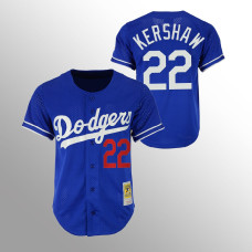 Men's Los Angeles Dodgers Clayton Kershaw #22 Royal Cooperstown Collection Mesh Batting Practice Jersey