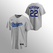 Men's Los Angeles Dodgers Clayton Kershaw #22 Gray Replica Alternate Jersey
