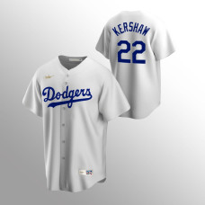 Men's Los Angeles Dodgers #22 Clayton Kershaw White Home Cooperstown Collection Jersey